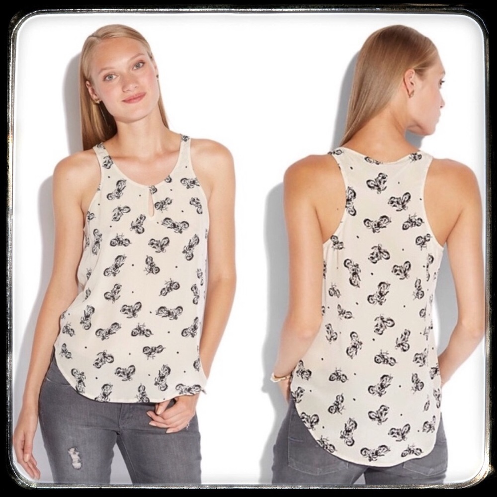 Lucky brand, Motorcycle sheer Blouse XS